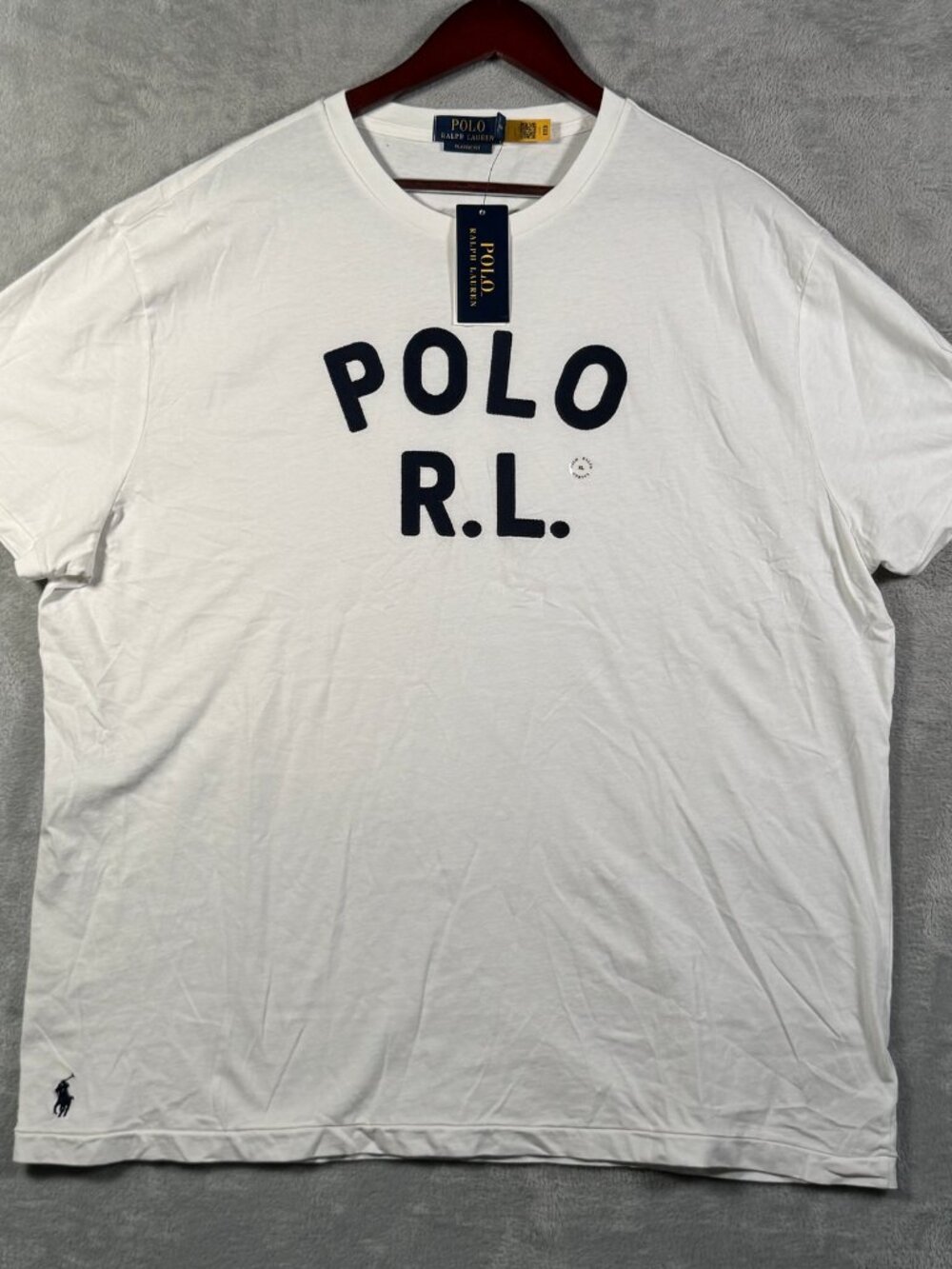 Polo Ralph Lauren T Shirt Mens XL White Classic Fit Spell Out Short Sleeve $70